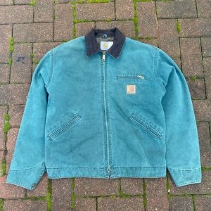 Vintage Carhartt Detroit Jacket Stonewashed Teal